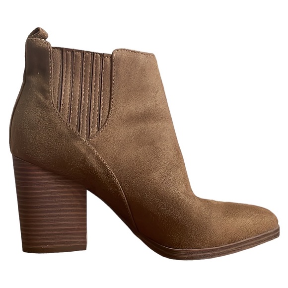 A.N.A. A New Approach - Tan Faux Suede Block Heel Booties - Size 7 - Picture 8 of 10